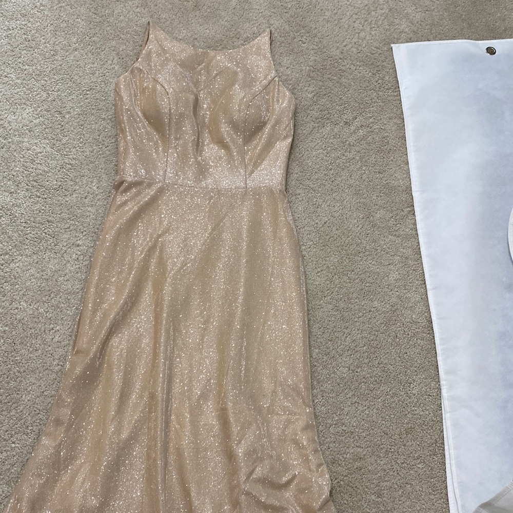 Gold fit and flare gown